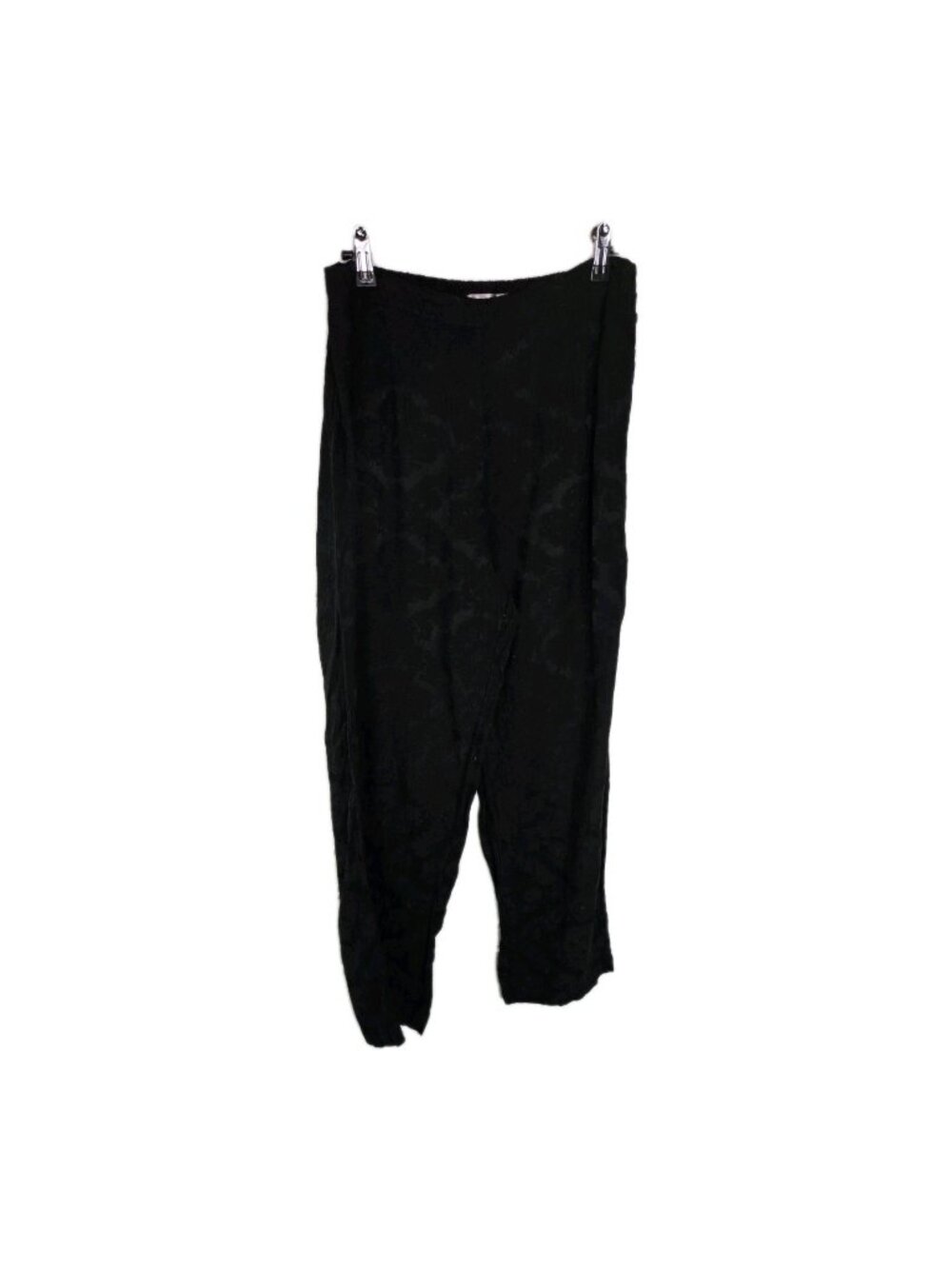 Cut Loose Black Jacquard Minimalist Lagenlook Art To Wear Womens Pants
